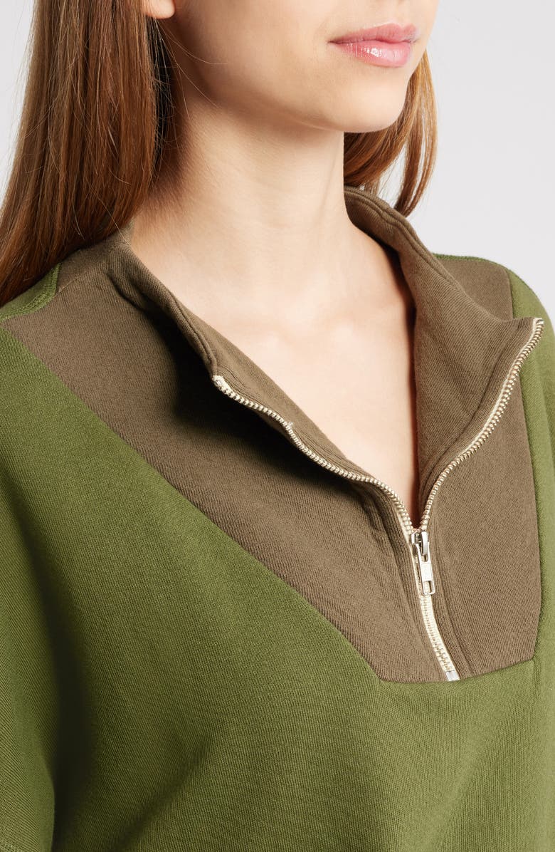 THE GREAT. The Colorblock Trail Half Zip Pullover, Alternate, color, 