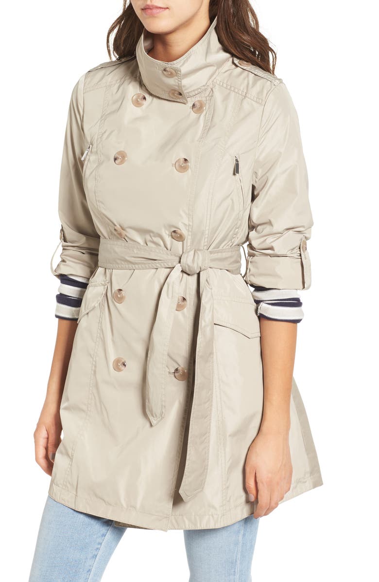 French Connection Drape Back Trench Coat, Alternate, color, 