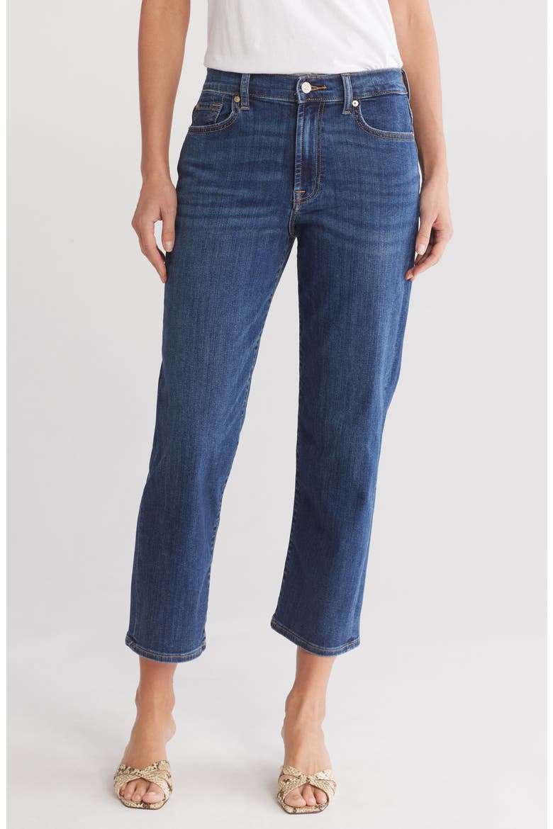 Modern Crop Straight Leg Jeans, Main, color, LAPIS