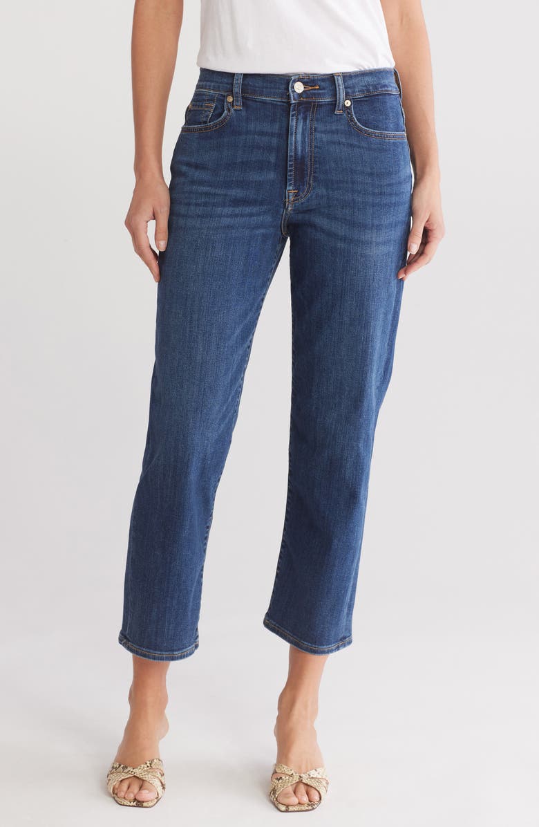 7 For All Mankind Modern Crop Straight Leg Jeans, Main, color,