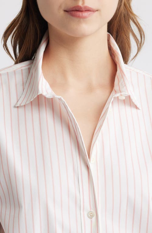 Shop Frame Stripe Oversize Cotton Button-up Shirt In Azalea Multi