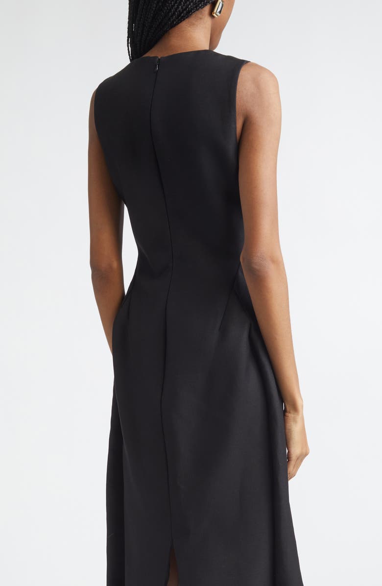 Jacquemus Tablier Linen Blend Midi Dress, Alternate, color, Black