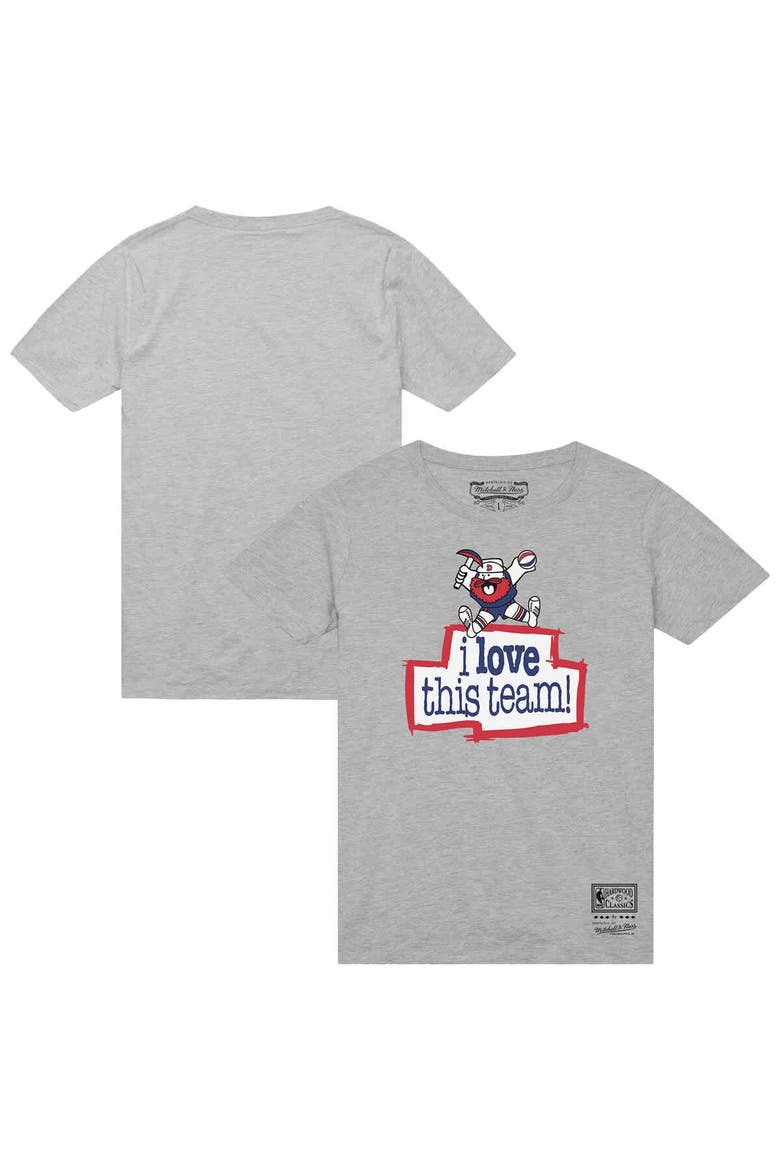 Men's Mitchell & Ness  Heather Gray Denver Nuggets I Love This Team T-Shirt, Main, color, Heather Gray