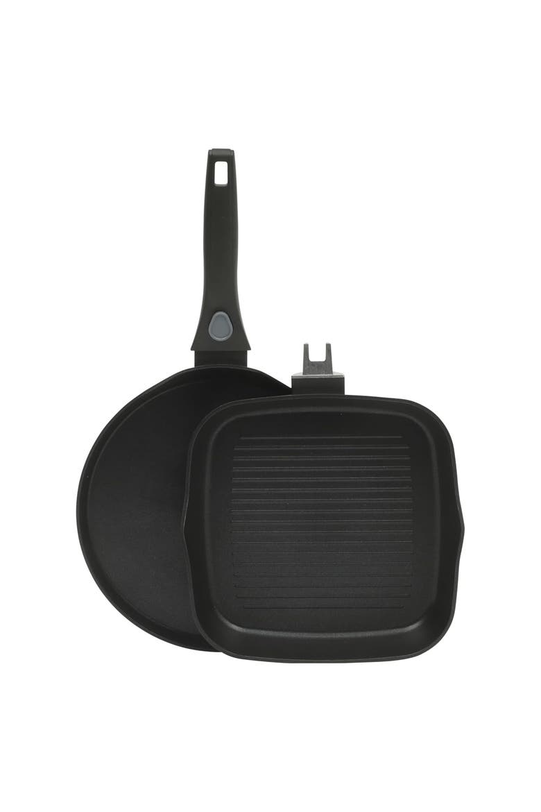 Nonstick Aluminum Pancake and Frying Pan Set in Black, Main, color, Black