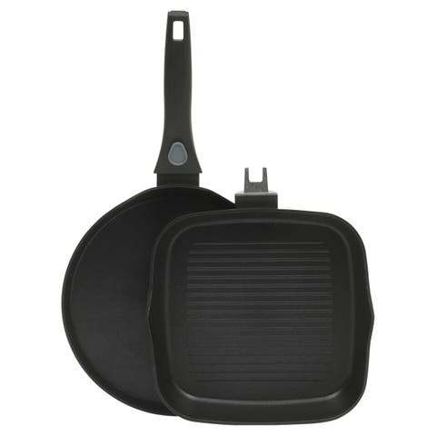 Nonstick Aluminum Pancake and Frying Pan Set in Black