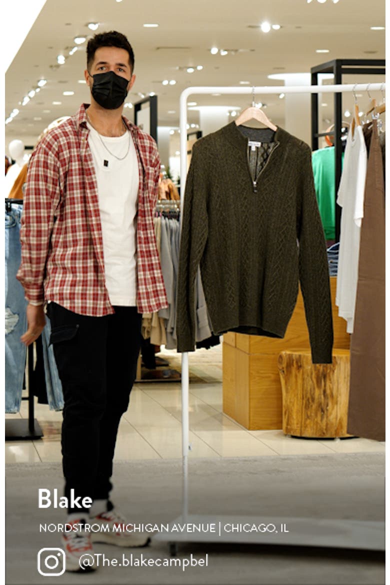 Men's Crown Cable Wool & Cashmere Quarter Zip Sweater video