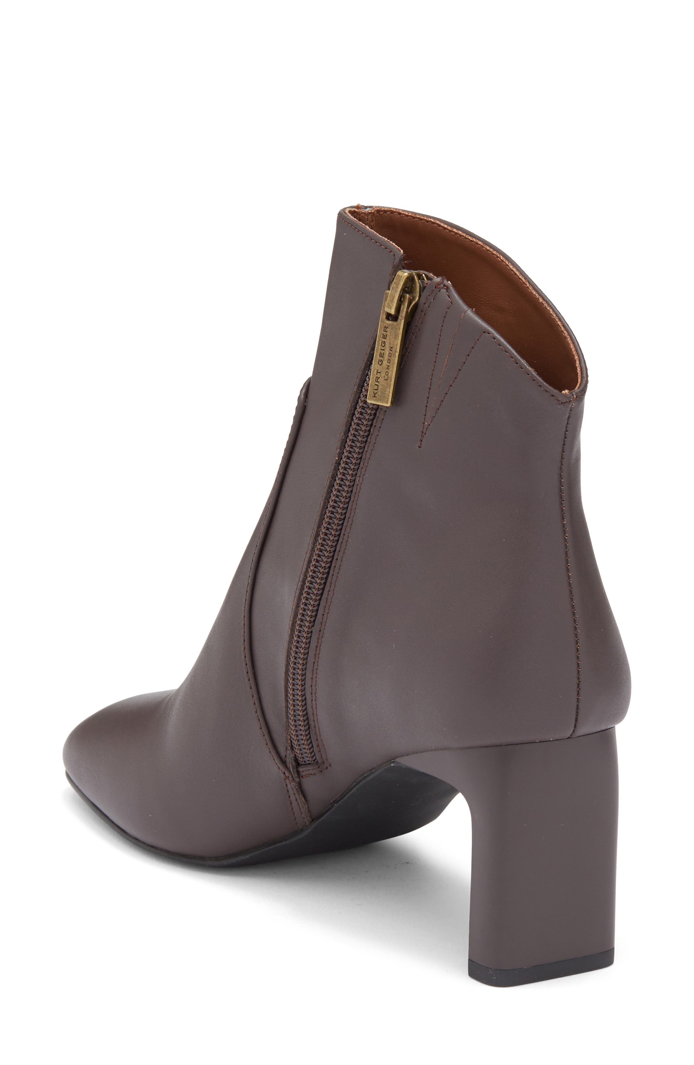 Kurt Geiger London Chelsea Square Toe Bootie, Alternate, color, Dark Brown