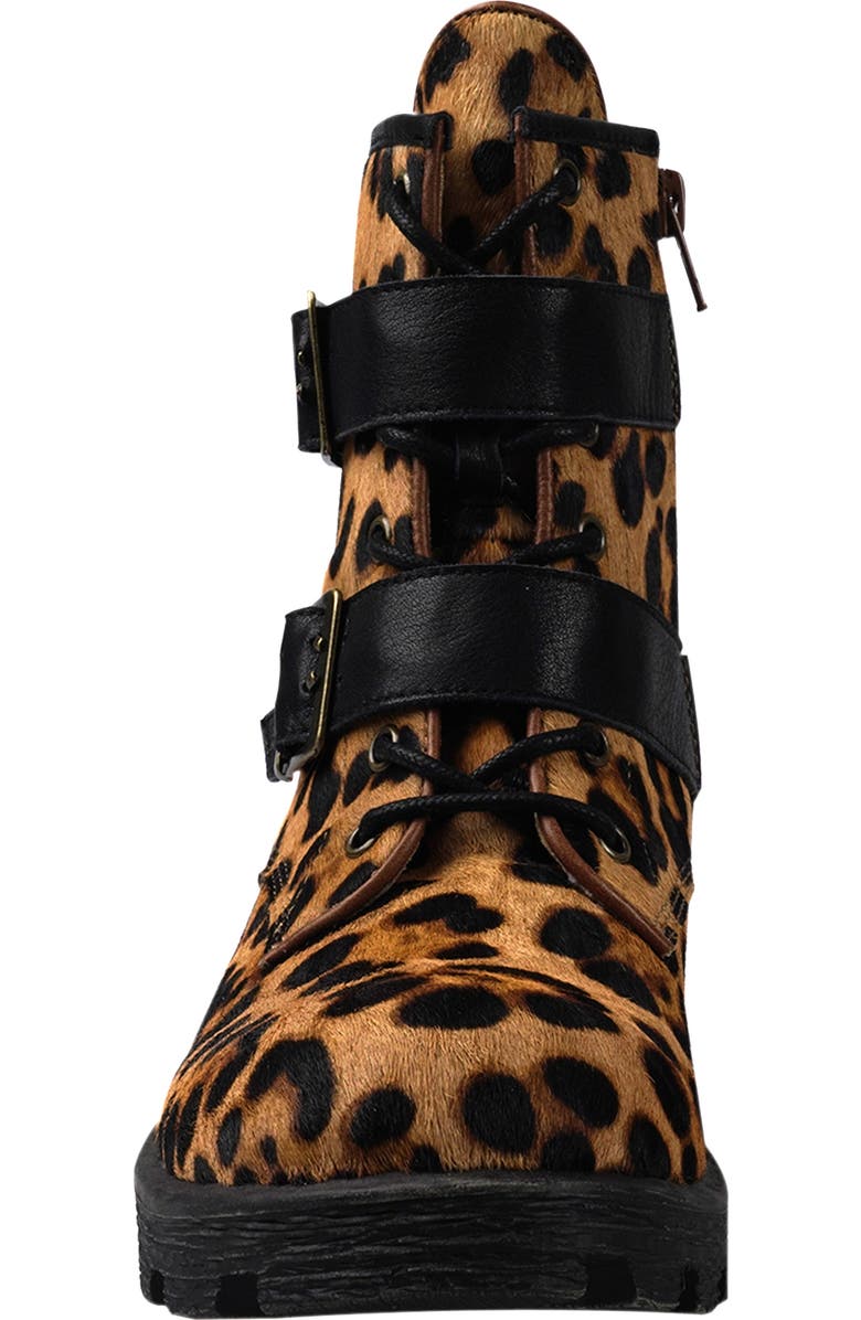Candie's Stanza Lug Sole Moto Bootie, Alternate, color, Leopard Multi