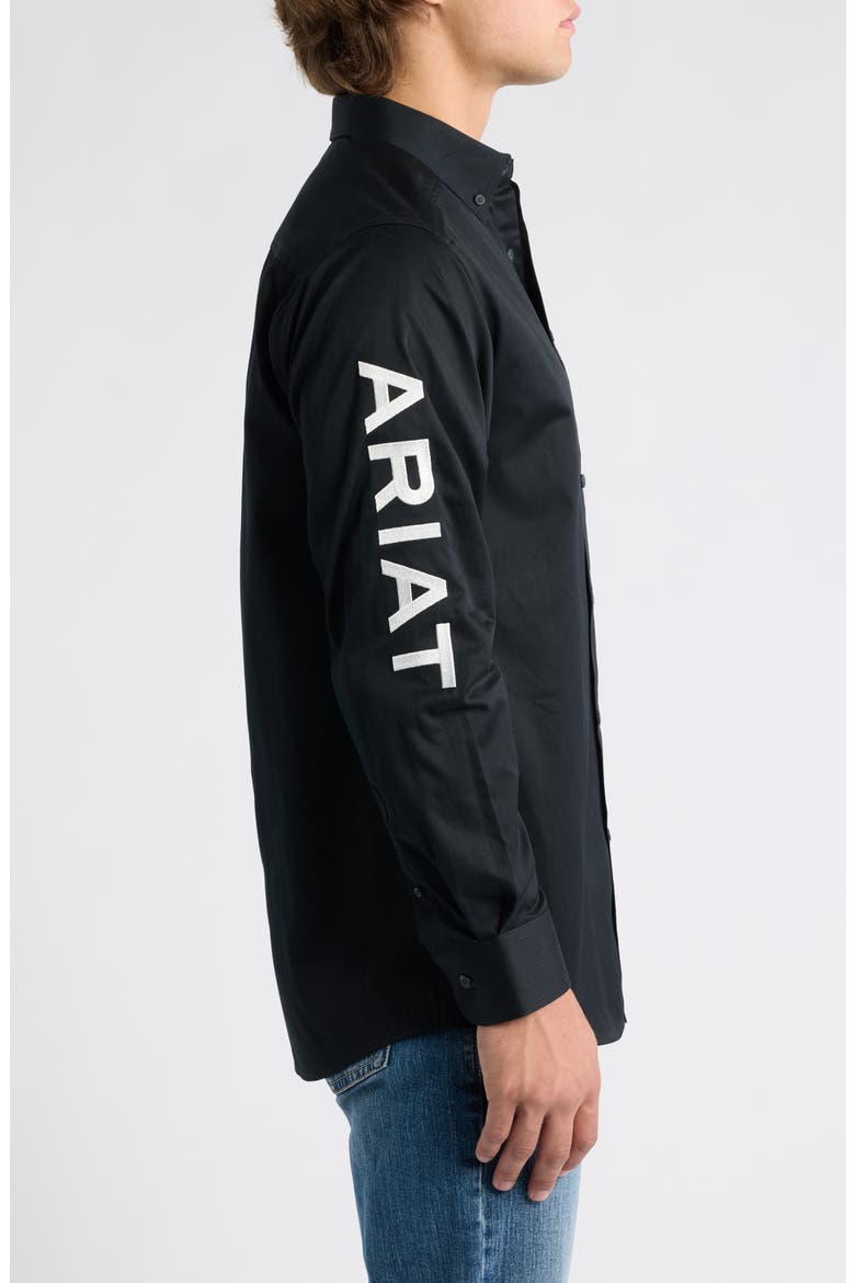 Team Logo Twill Shirt, Alternate, color, BLACK/ WHITE