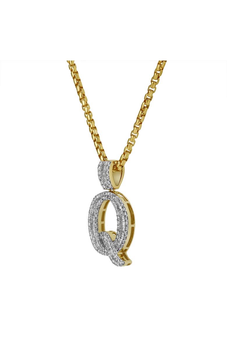 LuvMyJewelry Q Initial Diamond Pendant 10K Yellow Gold - 1 Carat, Alternate, color, 