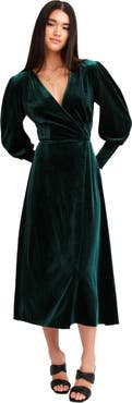 Belle & Bloom Current Mood Velvet Wrap Dress