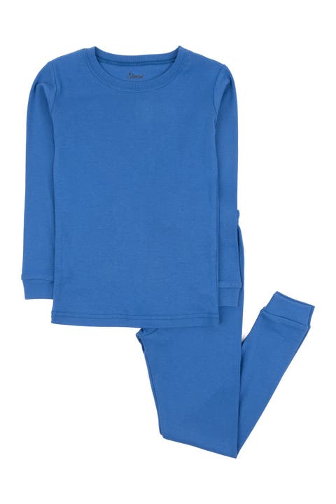 Kids Two-Piece Solid Cotton Matching Family Pajamas