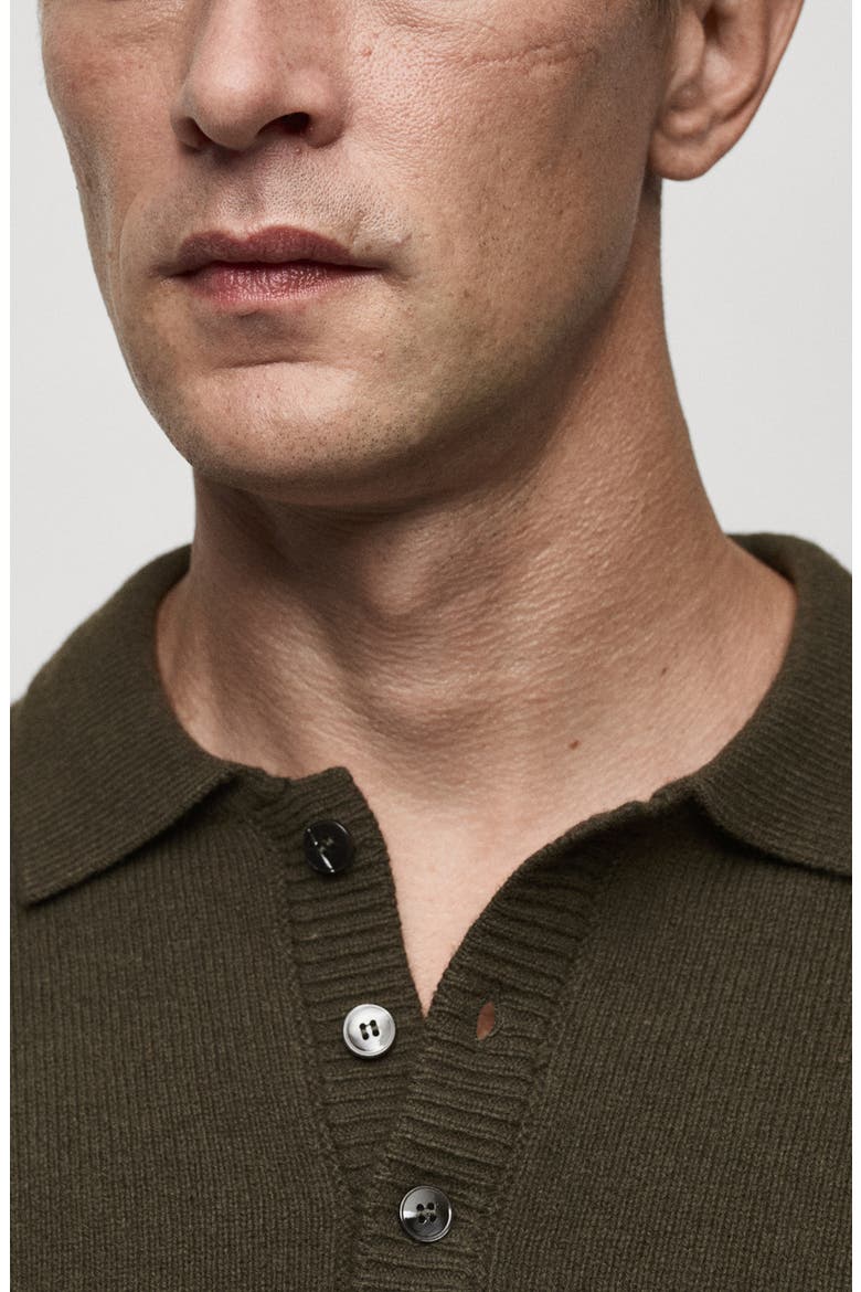 Wide Rib Trim Polo Sweater, Alternate, color, KHAKI GREEN