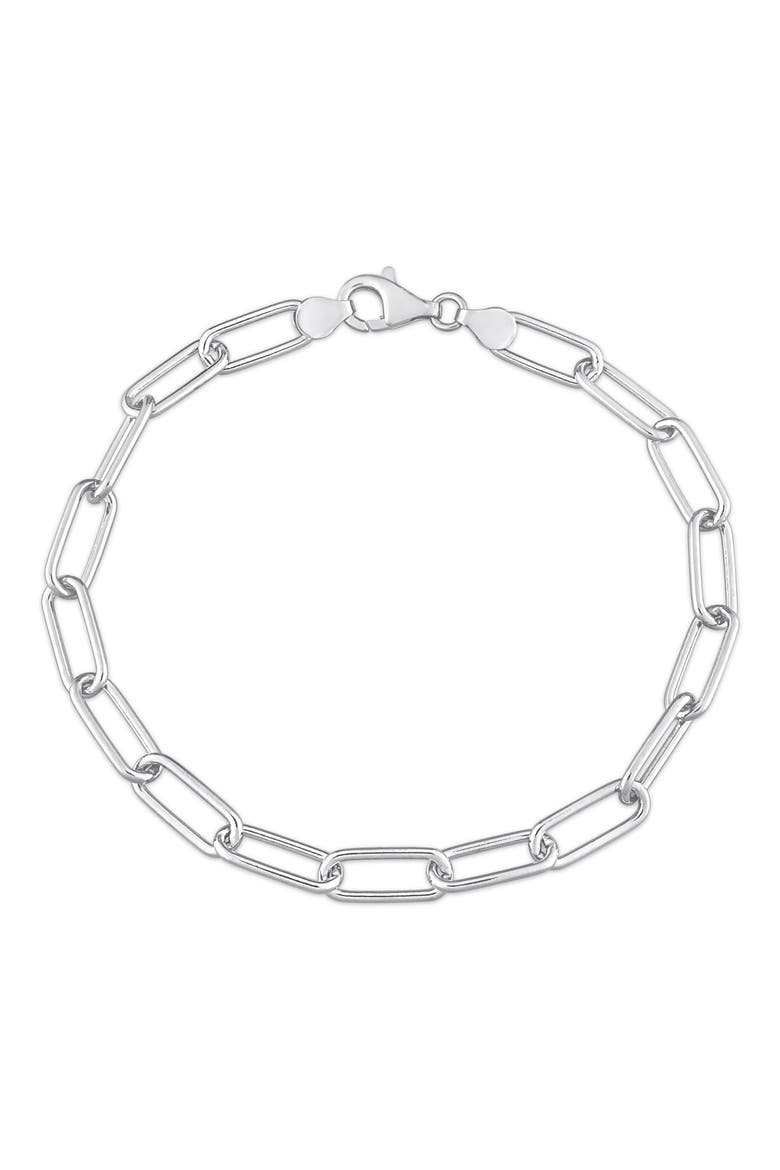 Men's Paper Clip Chain Bracelet, Main, color, SILVER