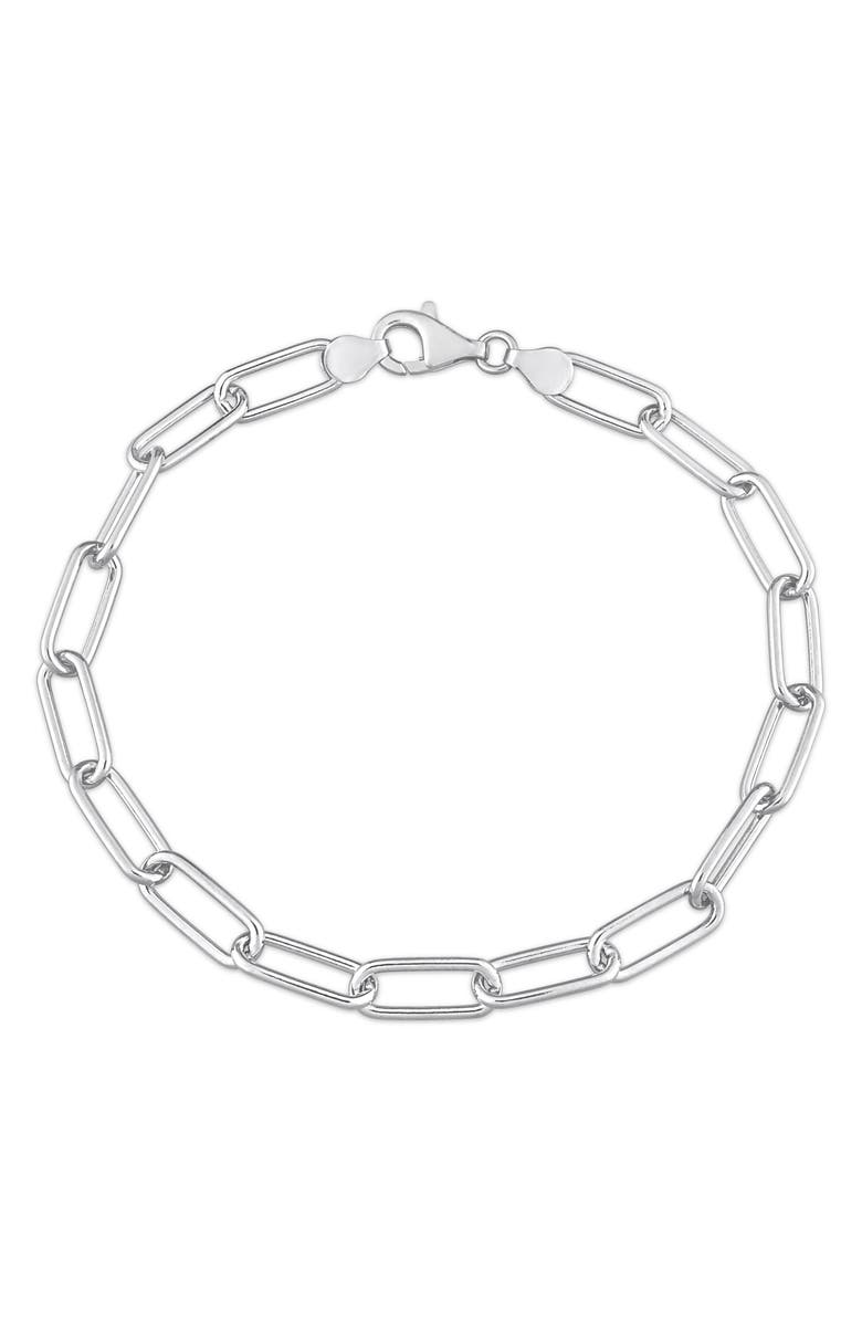 DELMAR Men's Paper Clip Chain Bracelet, Main, color, Silver