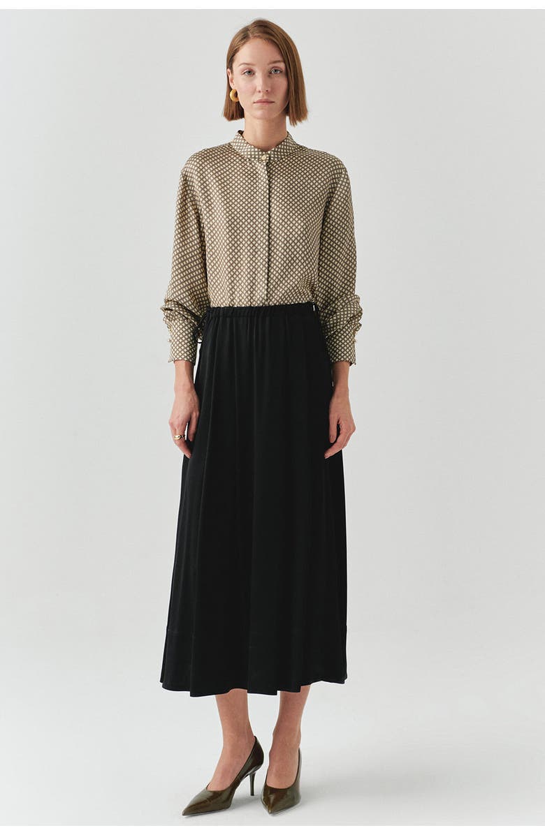 Exquise Sheer Viscose Maxi Skirt, Main, color, Black