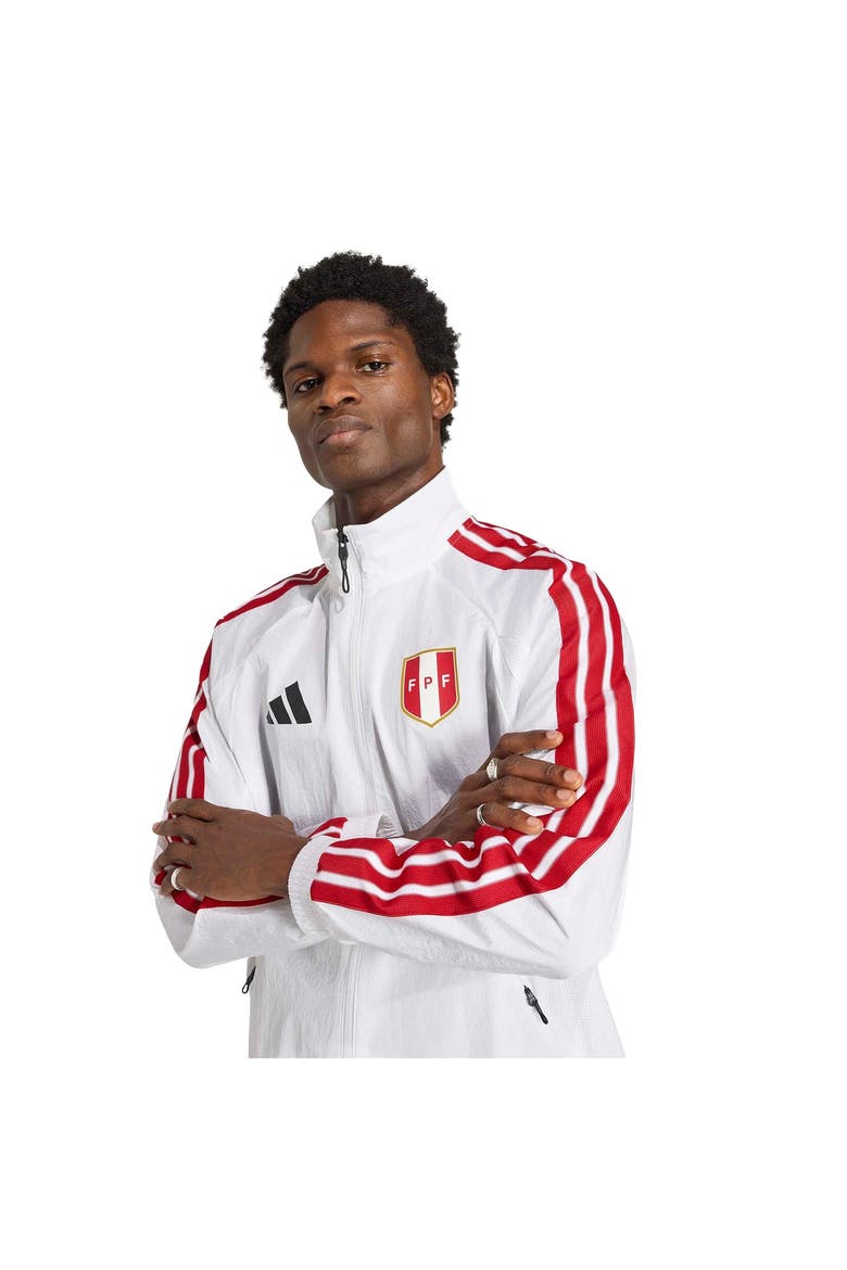 Men's adidas White Peru National Team 2026 Home Full-Zip Game Day Anthem Jacket, Alternate, color, White