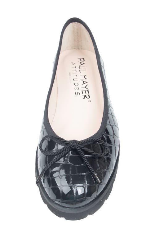 Paul Mayer Bravo Lug Sole Ballet Flat In Black