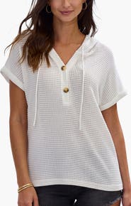 LASCANA Hooded Waffle Knit Top