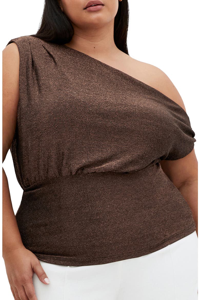 Paloma Shimmer One-Shoulder Top, Main, color, BRONZE