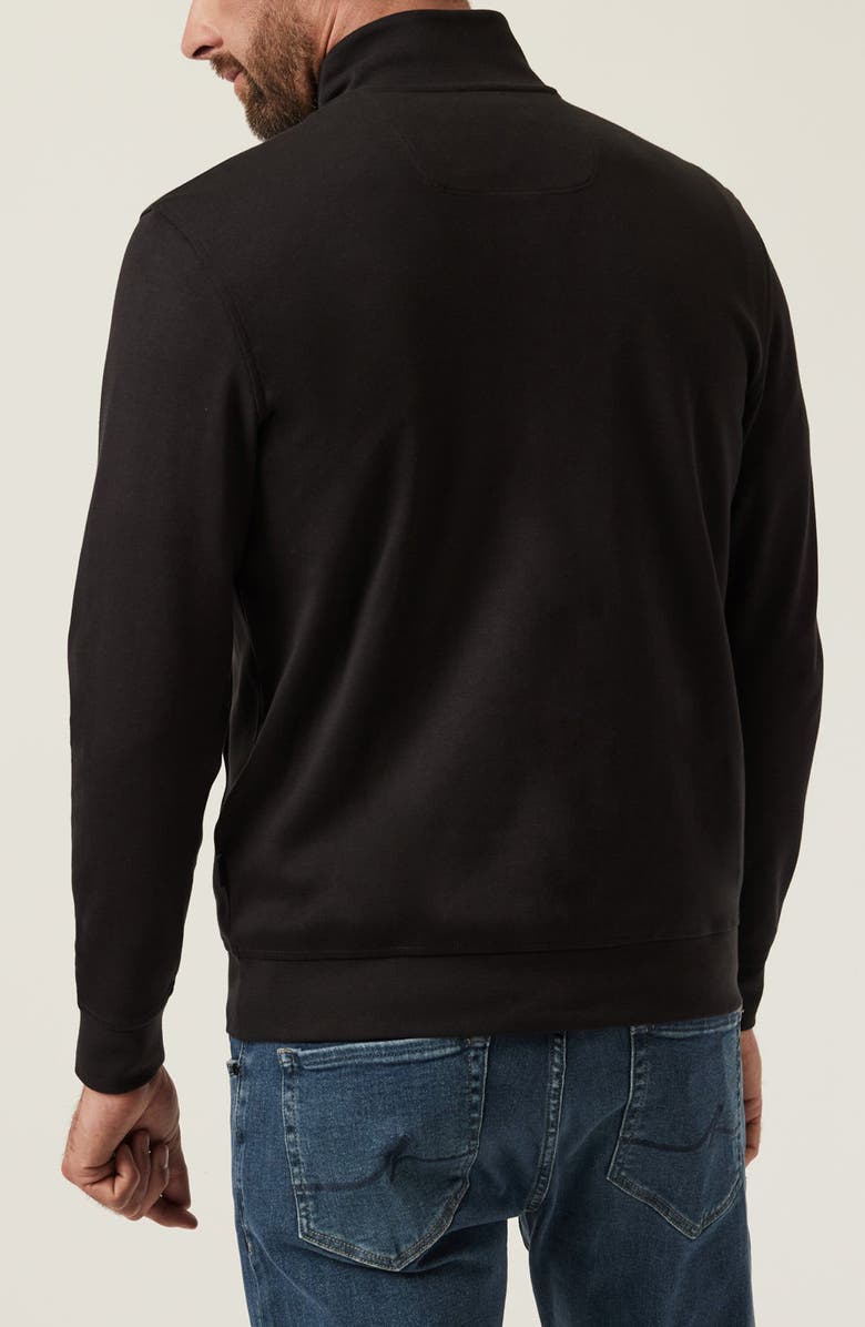 34 Heritage Mock Neck PIma Cotton Zip Jacket, Alternate, color, Black