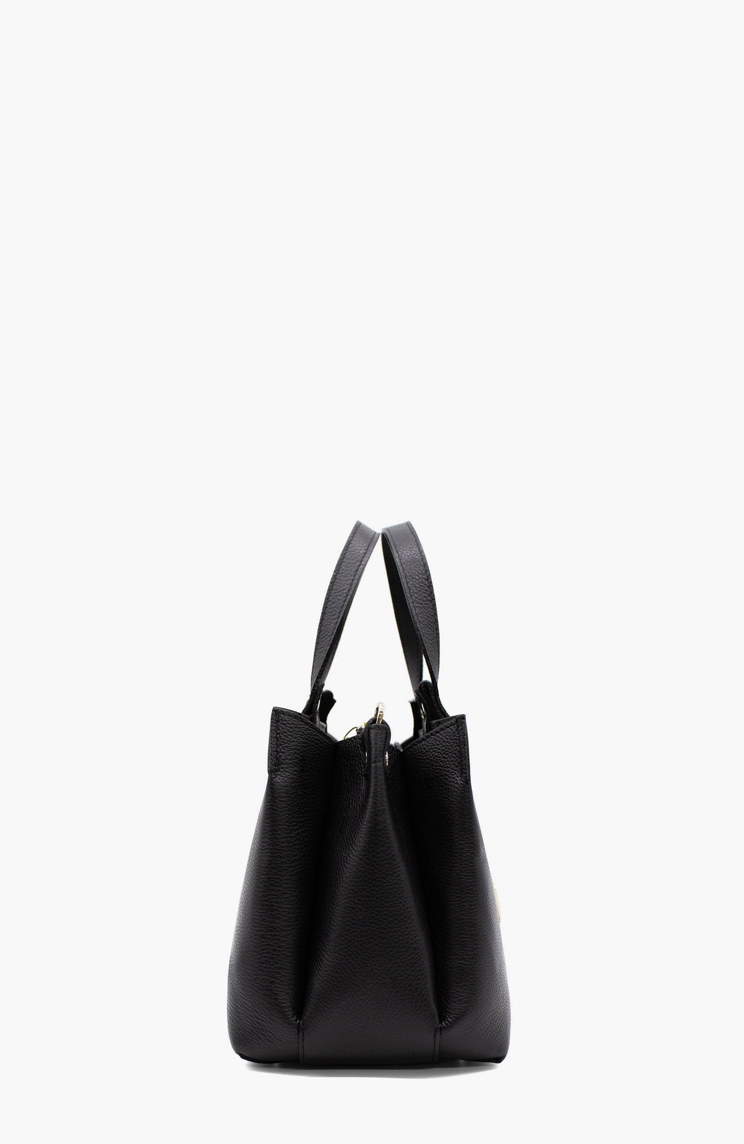 Muse 490 Pebbled Leather Handbag, Alternate, color, Black