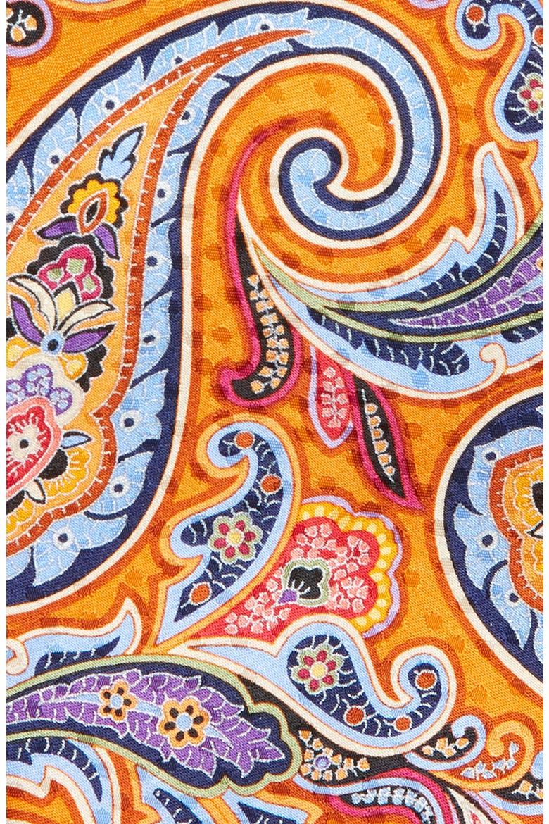 Paisley Silk Tie, Alternate, color, ORANGE