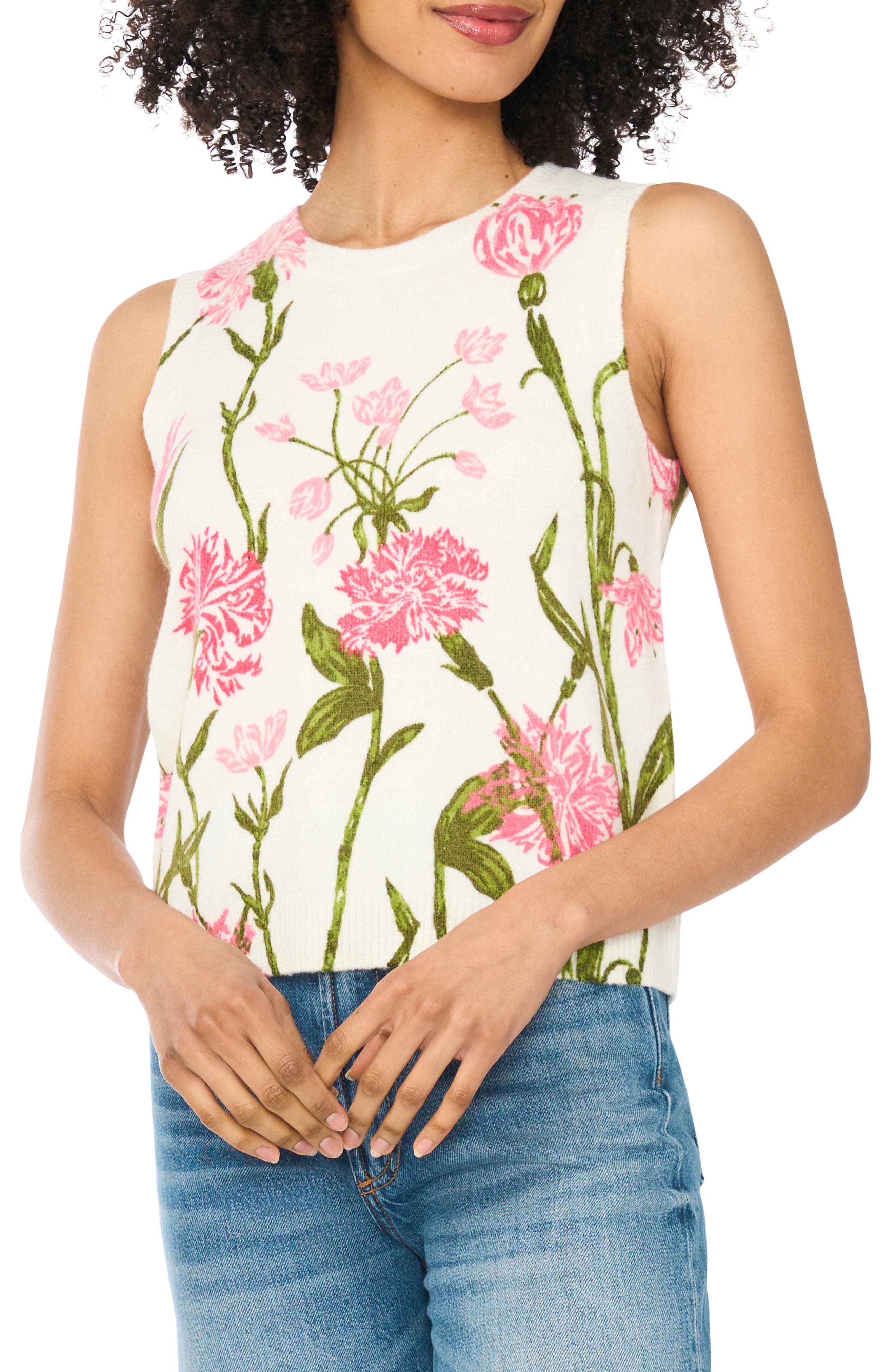 Floral Sleeveless Sweater - image 3