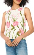 CeCe Floral Sleeveless Sweater