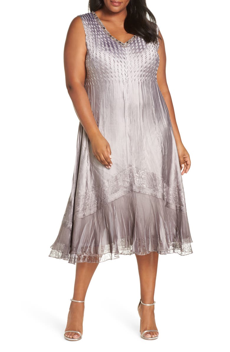 Komarov Sleeveless Charmeuse Dress & Chiffon Jacket, Alternate, color, 