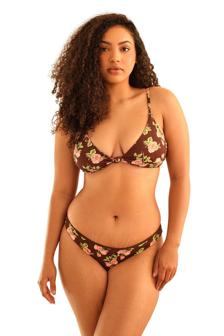 Zen Triangle Knotted Bikini Top, Main, color, Rosebud