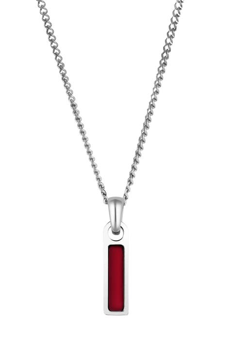 Men's Birthstone Tag Pendant Necklace