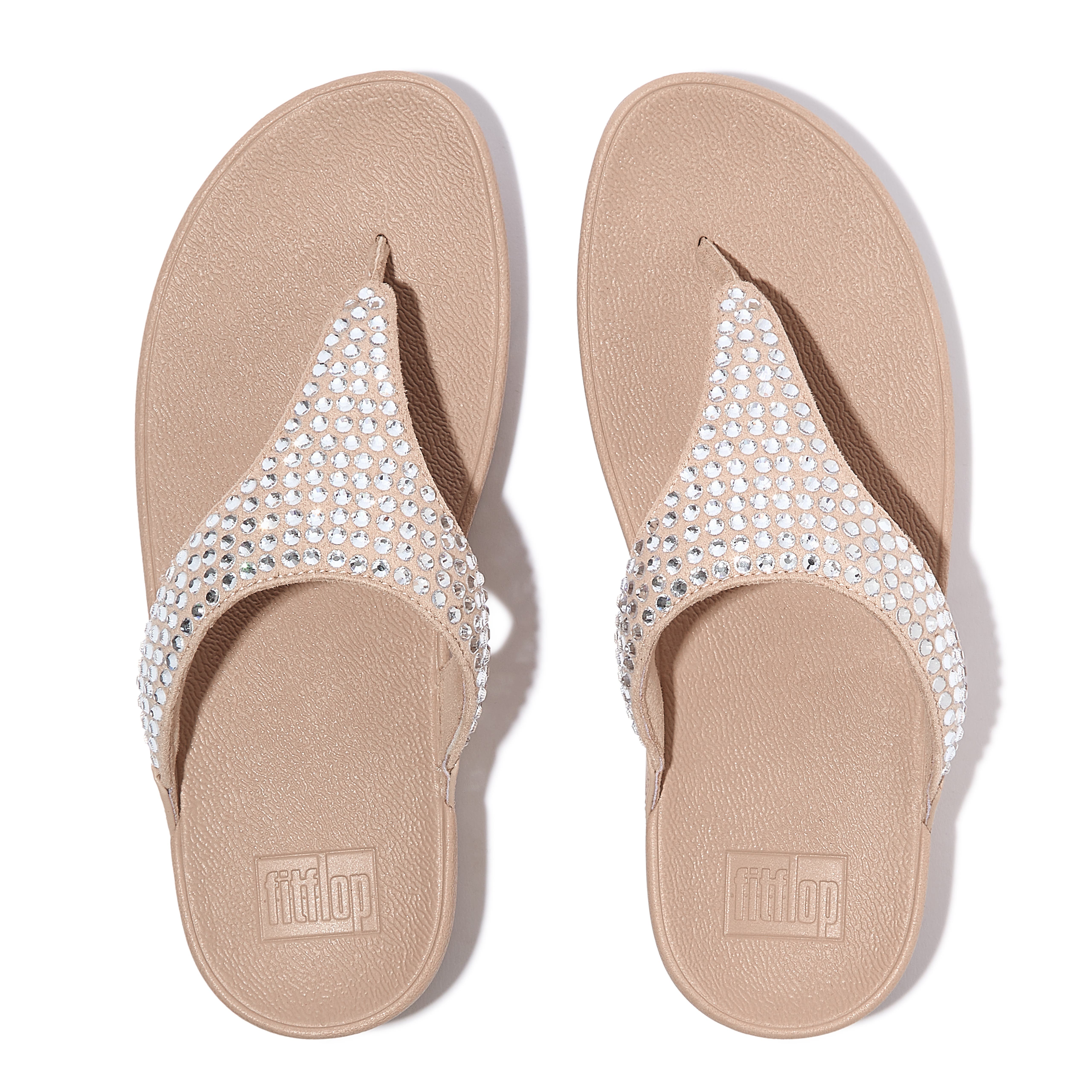Lulu Maxi-crystal toe-post sandals, Alternate, color, Classic Beige