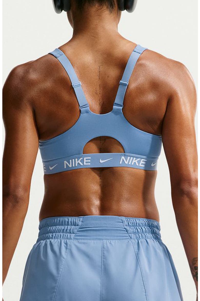 Indy Dri-FIT Zip Front Sports Bra, Alternate, color, 486 WORKBL/WHITE