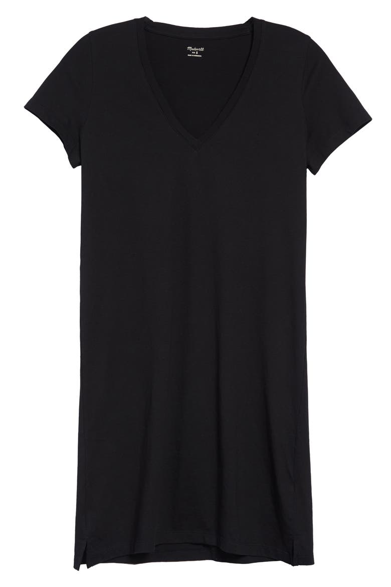 Northside V-Neck T-Shirt Dress, Main, color, TRUE BLACK