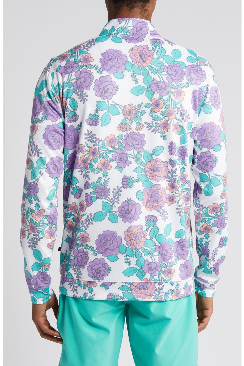 Stang Floral Quarter Zip Pullover, Alternate, color, PURPLE