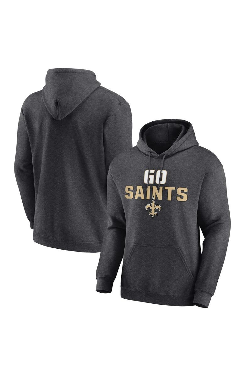 FANATICS Men's Fanatics Branded  Charcoal New Orleans Saints Victory Earned Pullover Hoodie, Main, color, 