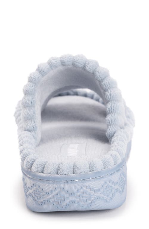 Muk Luks Cloud Ribbed Terry Double Strap Slide Slipper In Cloud