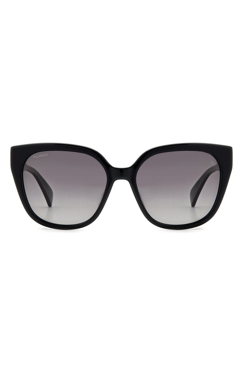 rag & bone 56mm Gradient Polarized Square Sunglasses, Main, color, 