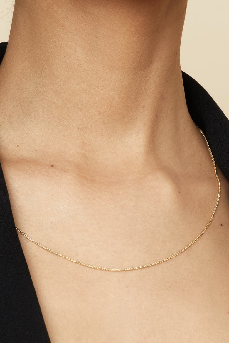 14K Gold Caesar Adjustable Chain, Alternate, color, White Gold
