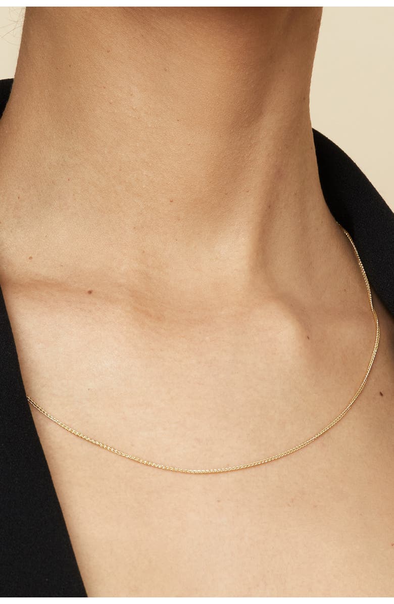 Oradina 14K Gold Caesar Adjustable Chain, Alternate, color, White Gold