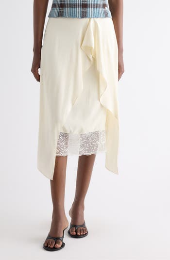 Acne Studios Inouka Layered Satin & Lace Skirt | Nordstrom