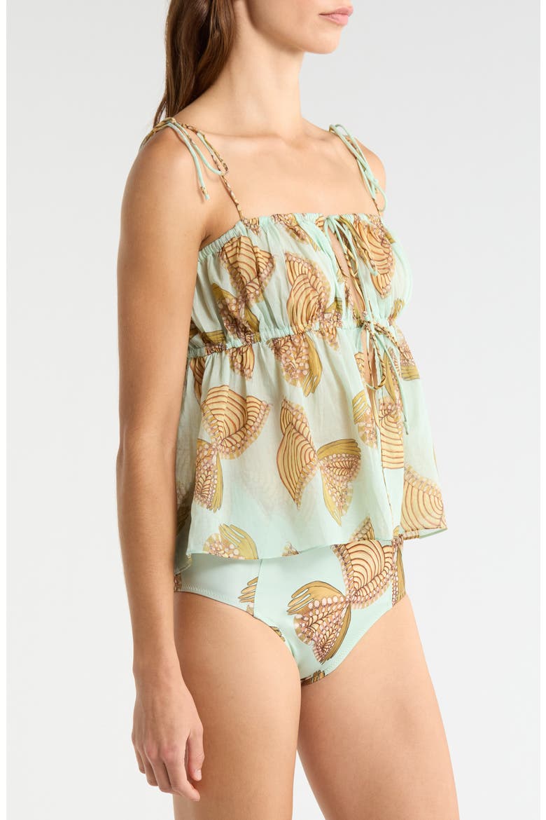 Tallulah Tie Strap Cover-Up Camisole, Alternate, color, WATER BLOSSOMS