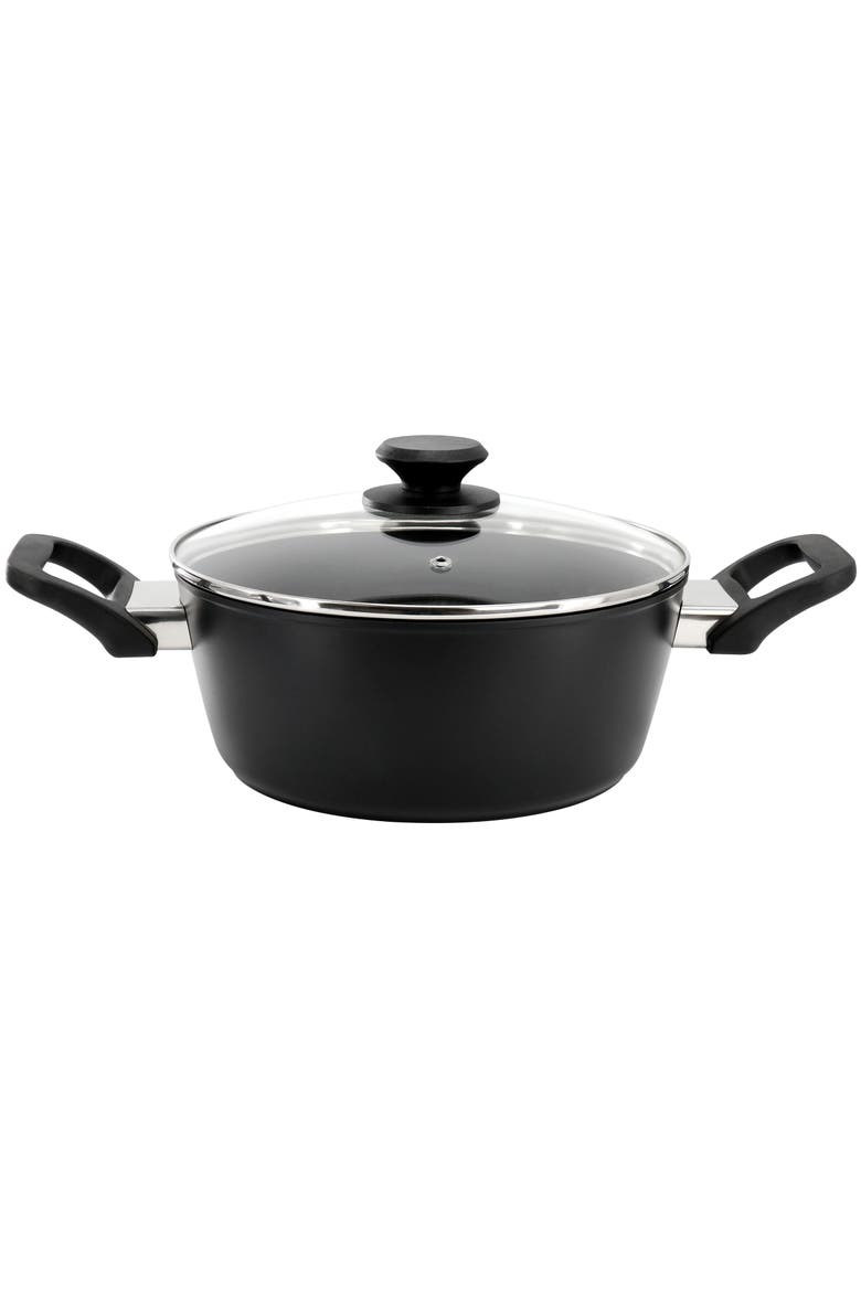 Connelly 7 Piece Textu Nonstick Aluminum Cookware Set, Alternate, color, Black