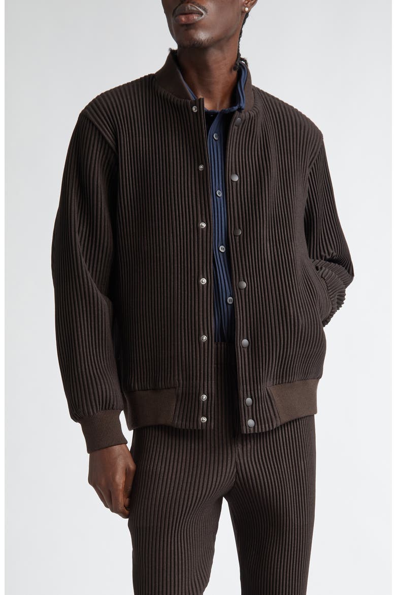 t*l様 JACKET COTTON KERSEY JACKET Black 宮 Kersey Pleated Bomber Jacket (Men) | Nordstrom