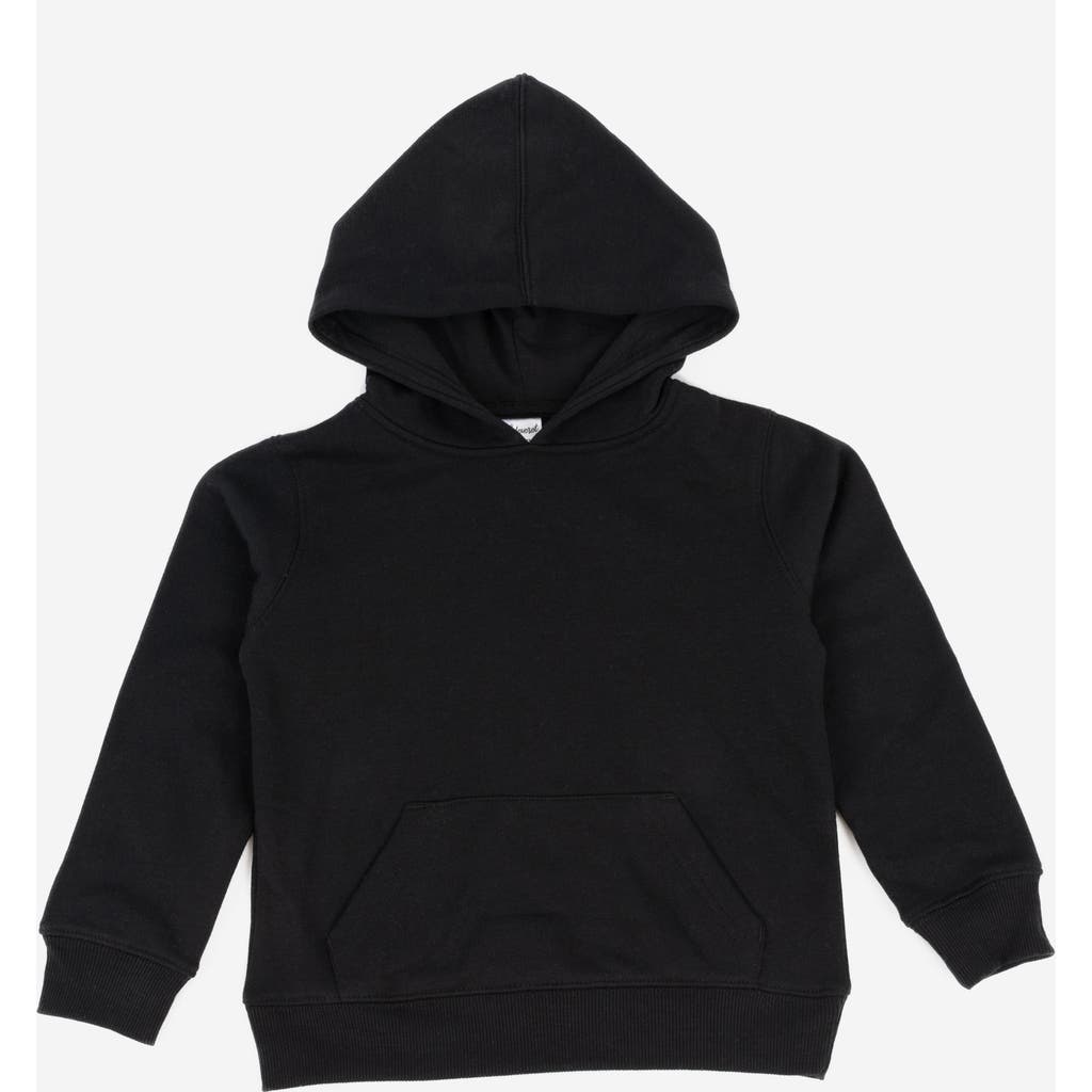 Leveret Kids Pullover Hoodie, Cotton Blend, Kangaroo Pocket, Solid Colors In Black