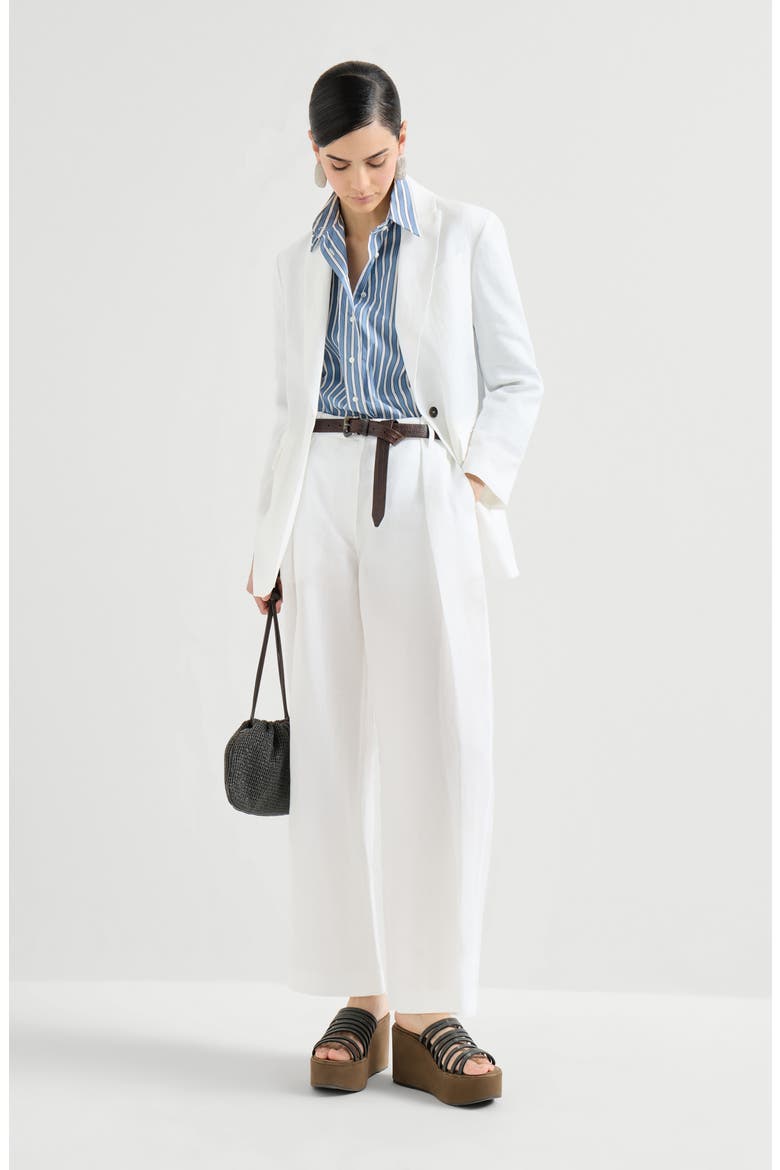 Cotton blazer, Alternate, color, White