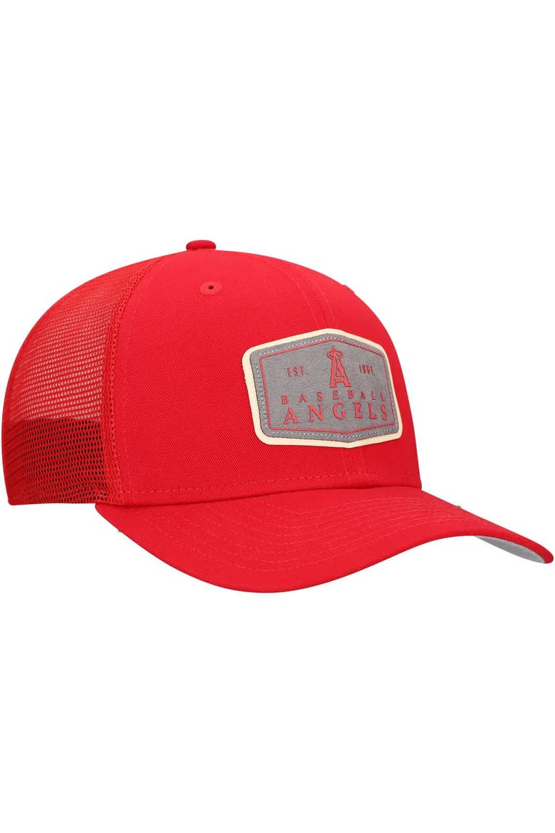 Men's New Era Red Los Angeles Angels Labeled 9SEVENTY Stretch-Snap Adjustable Hat, Alternate, color, Red