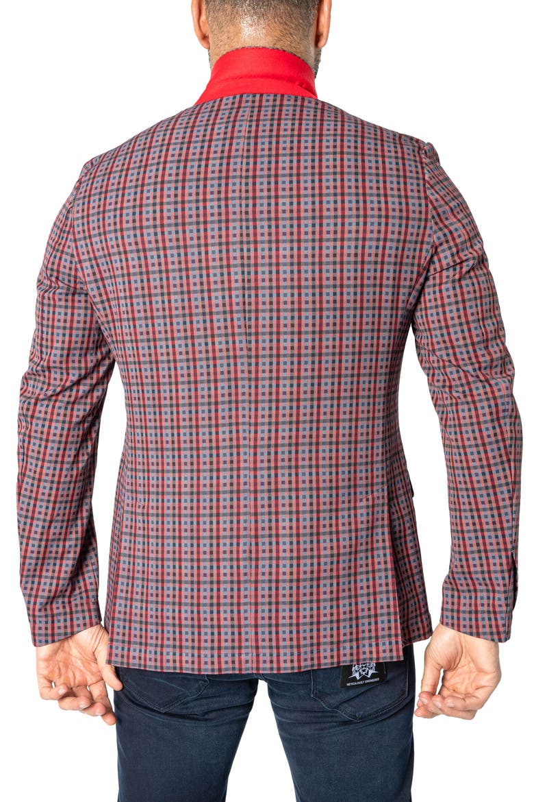 Descartes Scottish Check Blazer, Alternate, color, RED