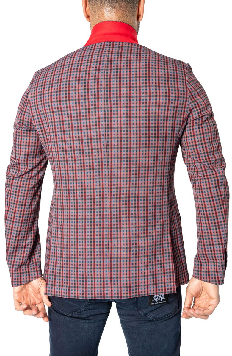 Maceoo Descartes Scottish Check Blazer, Alternate, color, Red
